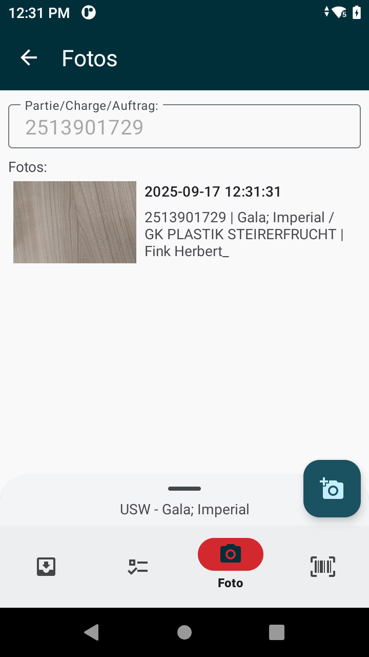 Foto-Ansicht in der App