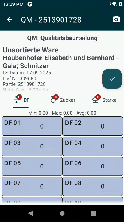 QM-Ansicht am Scanner